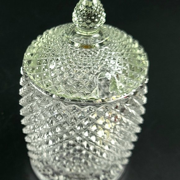 Dining | Vintage Kitchen Glass Dish With Liddiamond Pattern Beautiful ...